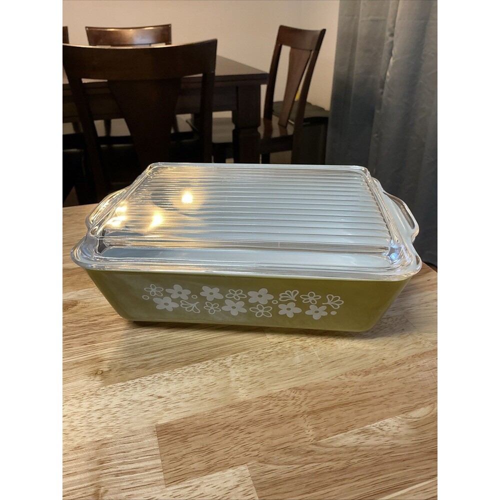 Vtg Pyrex 1 1/2 Qt Spring Blossom/Crazy Daisy 503C Refrigerator Dish W/Glass Lid - Picture 13 of 13